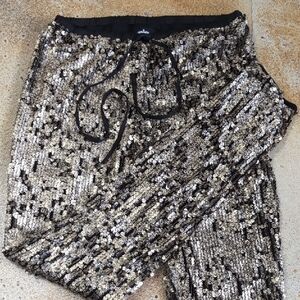 Velvet | Gold Sequin Shimmery Leggings Party Pants Size S